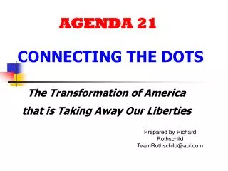 AGENDA 21 CONNECTING THE DOTS