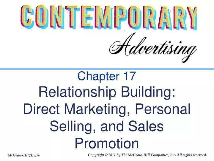 chapter 17 relationship building direct marketing personal selling and sales promotion