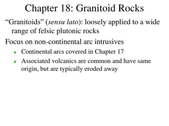 chapter 18 granitoid rocks