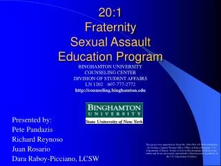 20:1 Fraternity Sexual Assault Education Program