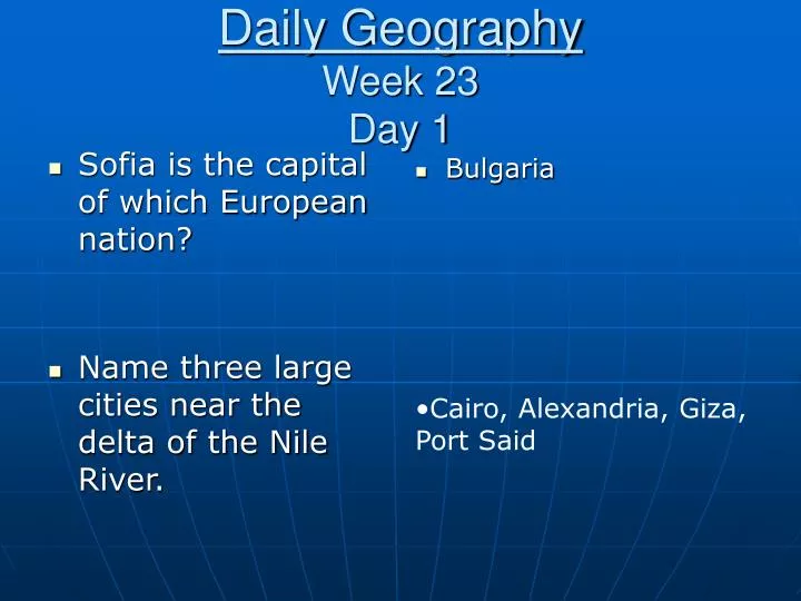 daily geography week 23 day 1