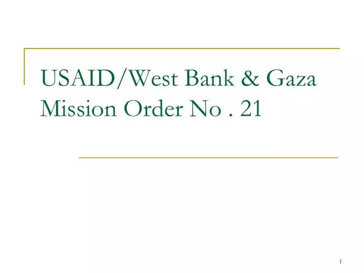 usaid west bank gaza mission order no 21