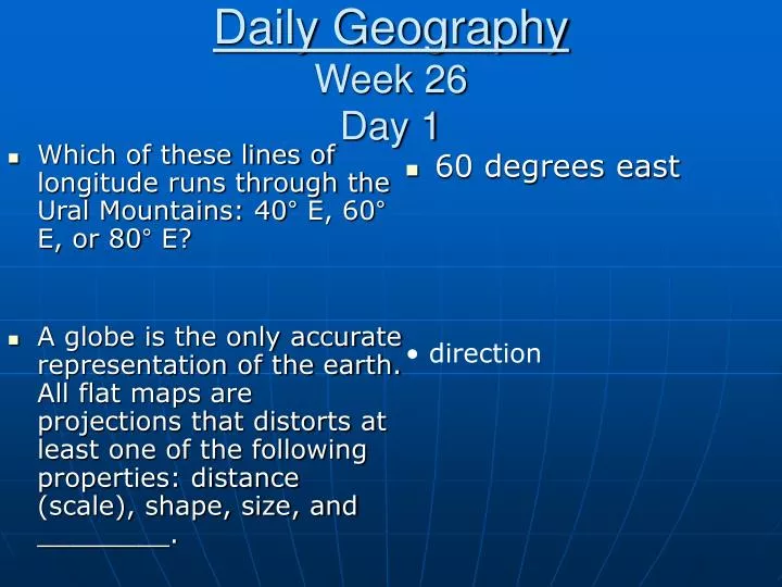 daily geography week 26 day 1