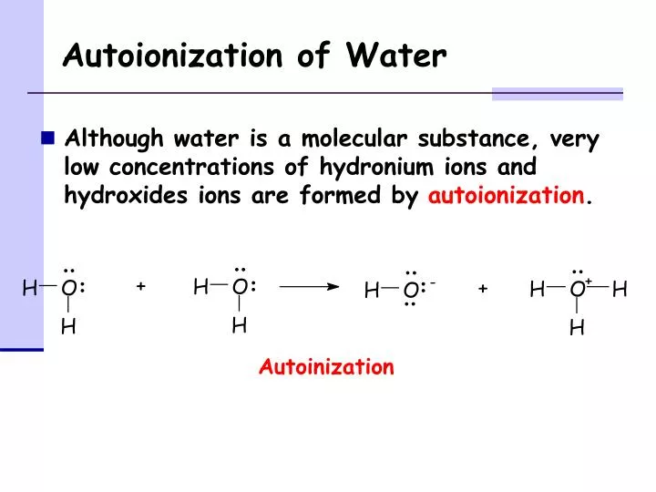autoionization of water