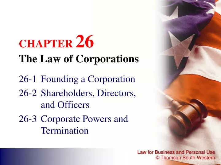 chapter 26 the law of corporations