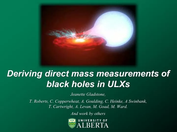 deriving direct mass measurements of black holes in ulxs
