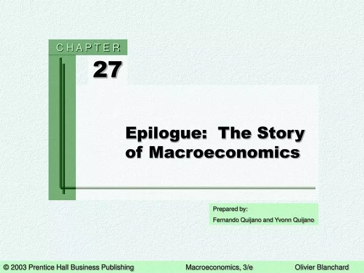 epilogue the story of macroeconomics