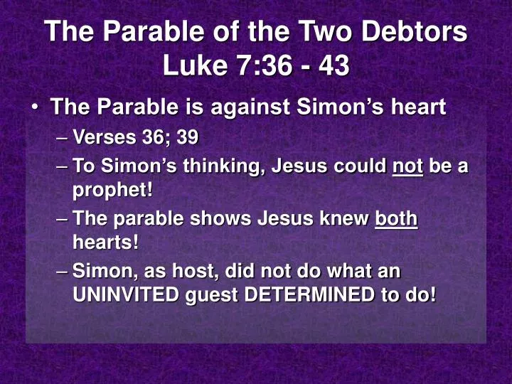 the parable of the two debtors luke 7 36 43