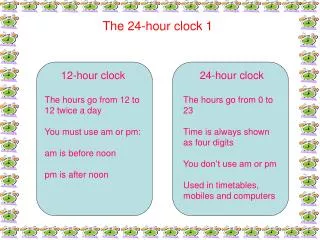 The 24-hour clock 1