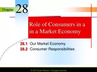 Role of Consumers in a in a Market Economy