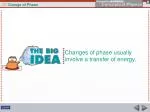 Changes of phase usually involve a transfer of energy. - slide 1