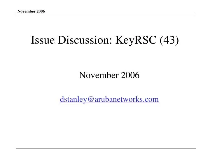 issue discussion keyrsc 43