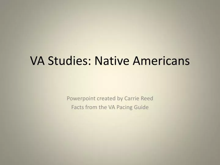 va studies native americans