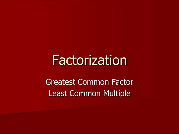 factorization