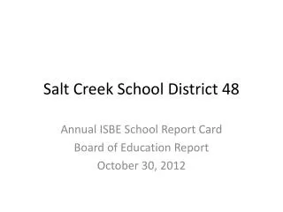 Salt Creek School District 48