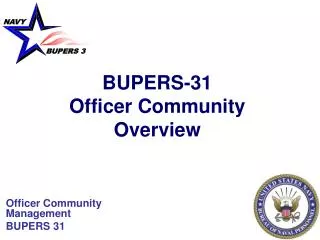BUPERS-31 Officer Community Overview