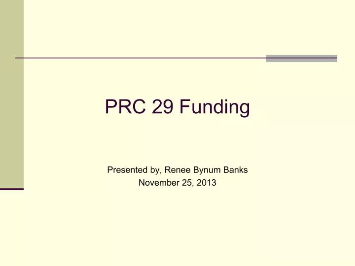 prc 29 funding
