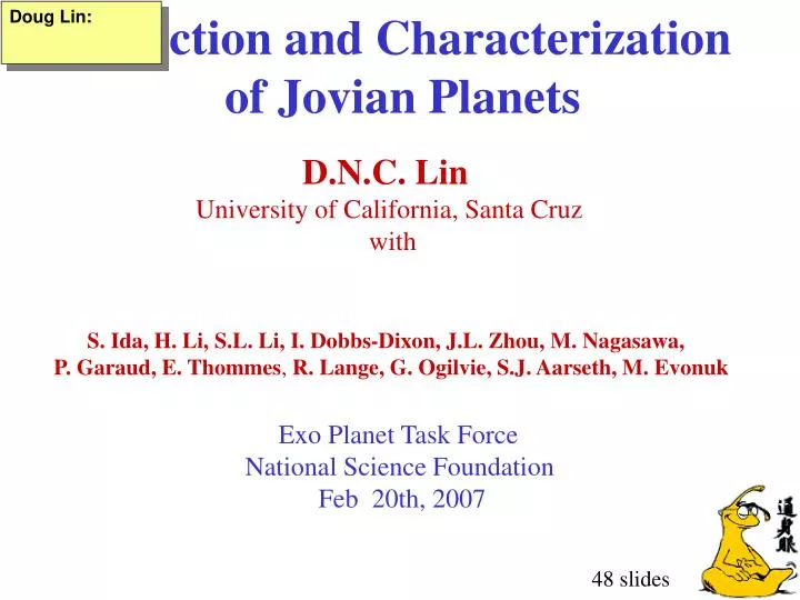 detection and characterization of jovian planets