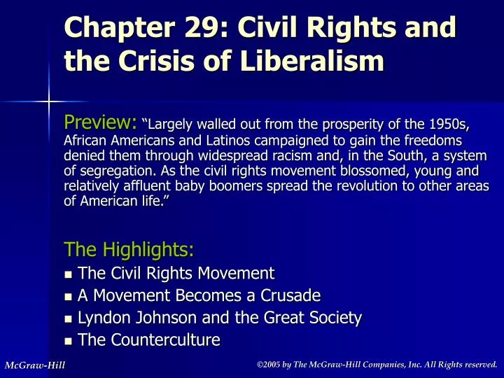 chapter 29 civil rights and the crisis of liberalism