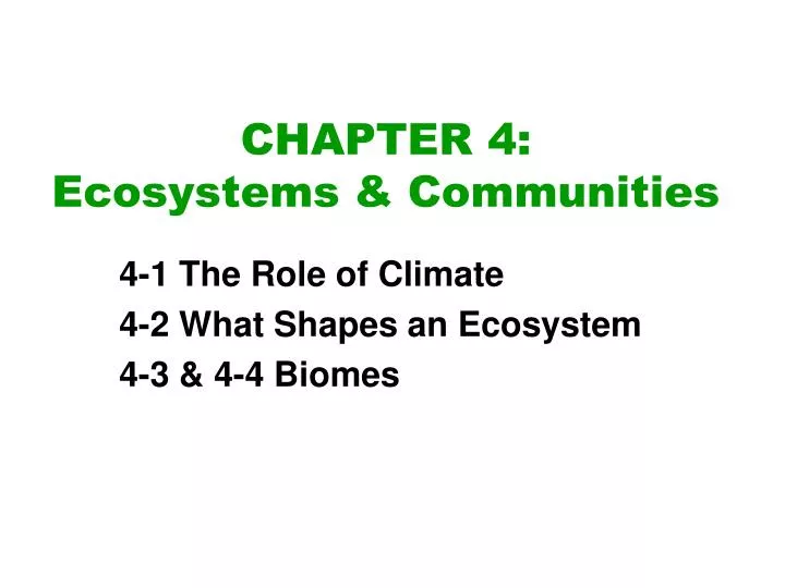 chapter 4 ecosystems communities