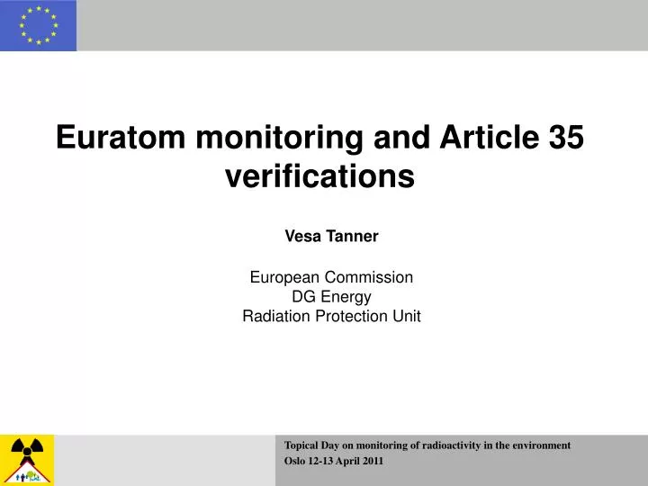 euratom monitoring and article 35 verifications