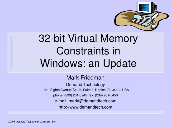 32 bit virtual memory constraints in windows an update
