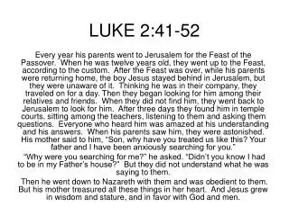 LUKE 2:41-52