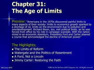 Chapter 31: The Age of Limits