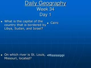 Daily Geography Week 34 Day 1