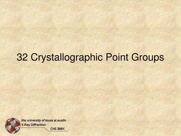 32 crystallographic point groups