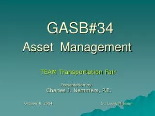 GASB#34 Asset Management