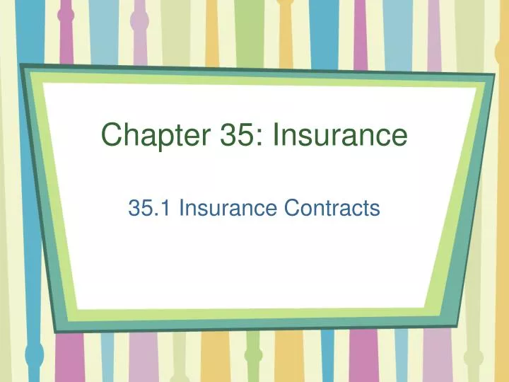 chapter 35 insurance