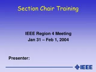Section Chair Training
