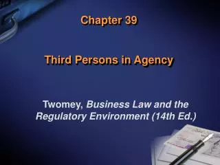 Chapter 39 Third Persons in Agency