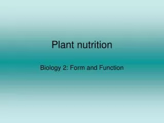 plant nutrition