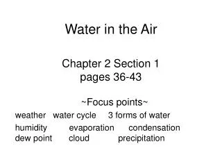 Chapter 2 Section 1 pages 36-43