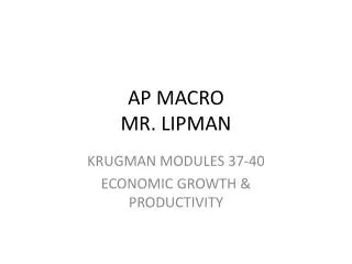 AP MACRO MR. LIPMAN