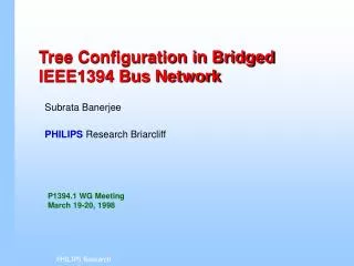 Tree Configuration in Bridged IEEE1394 Bus Network