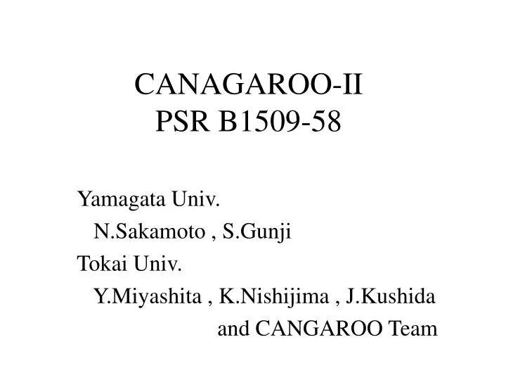 canagaroo ii psr b1509 58