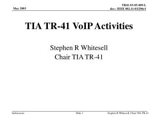 TIA TR-41 VoIP Activities