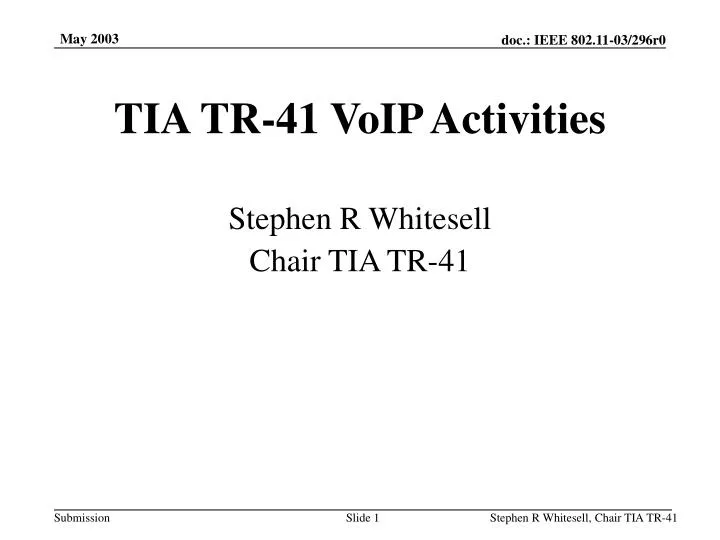 tia tr 41 voip activities