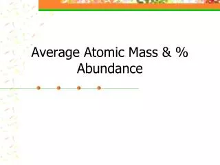 average atomic mass abundance