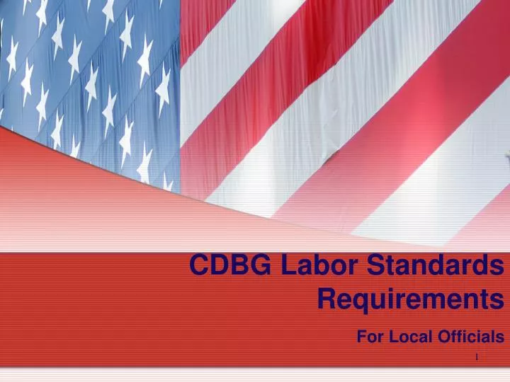 cdbg labor standards requirements for local officials