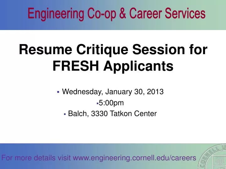 resume critique session for fresh applicants