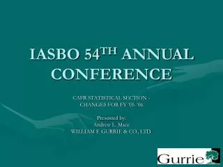 IASBO 54 TH ANNUAL CONFERENCE