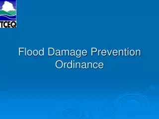Flood Damage Prevention Ordinance