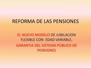 reforma de las pensiones