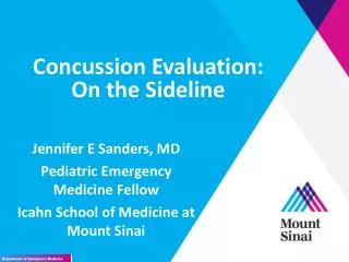 Concussion Evaluation: On the Sideline