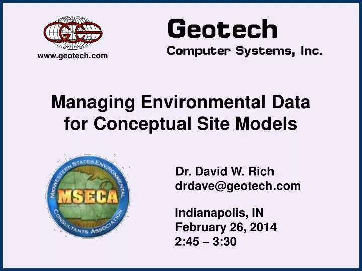 managing environmental data for conceptual site models