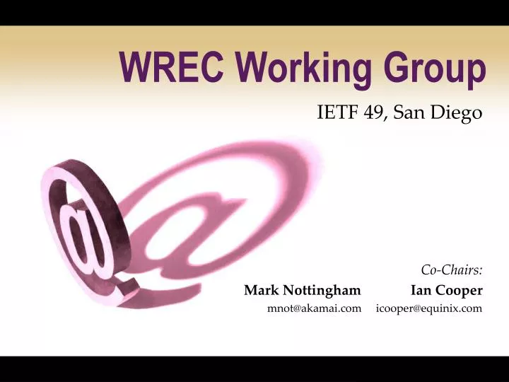 wrec working group